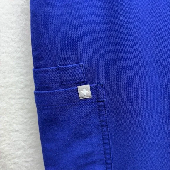 FIGS Women's Scrub Pants Cobalt Blue Drawstring Waist Cargo Pocket Comfort - Picture 2 of 10